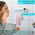 thumbnail image 2 of Desinfectante de cepillo de dientes UV, limpiador esterilizador de cepillo de dientes montado en la pared/esterilización y función de temporizador recargable inalámbrico, 2 of 5