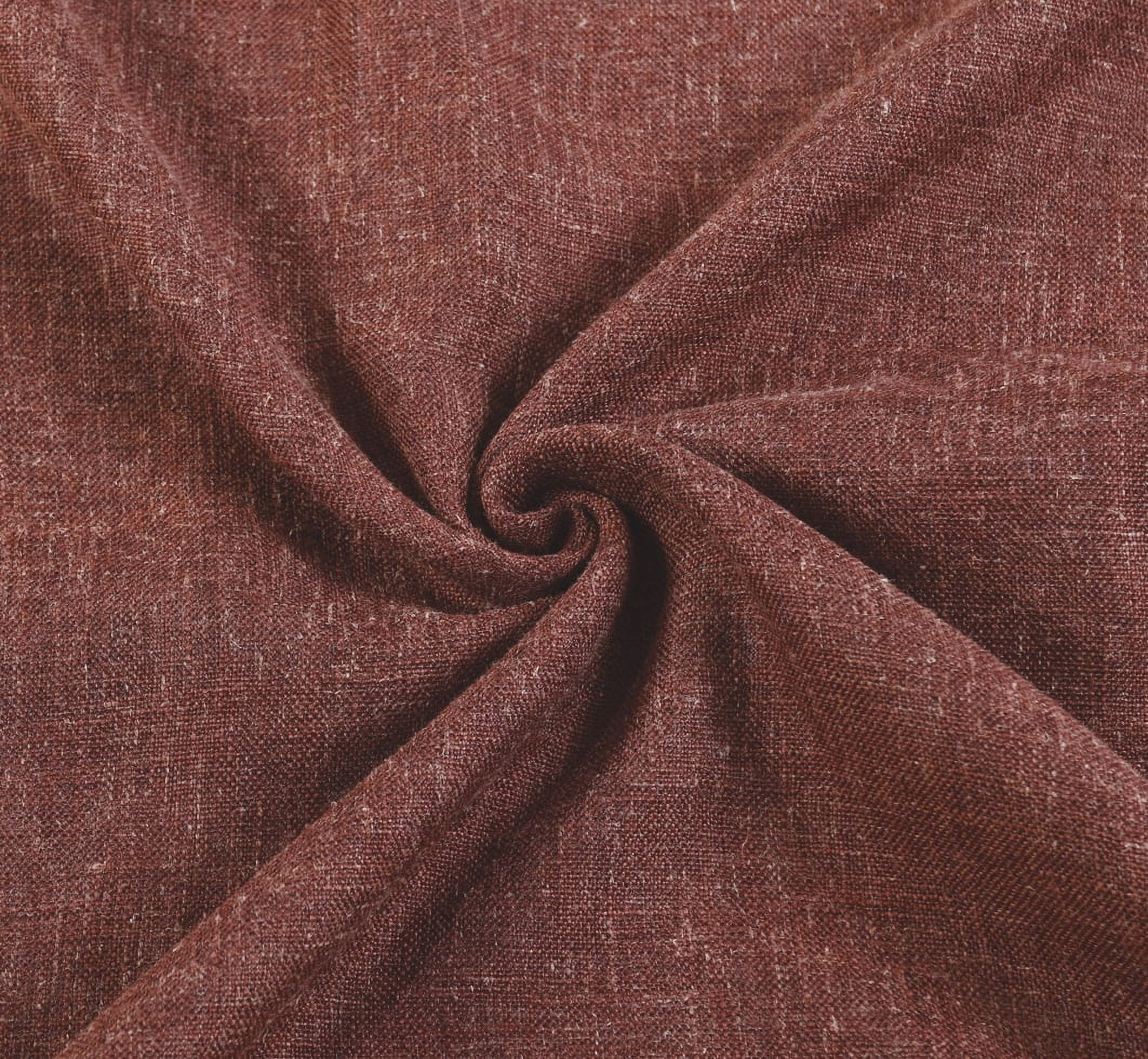 Better Homes & Gardens 100% Blackout Linen Blend Single Curtain, 50x63, Deep Redwood