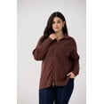 thumbnail image 5 of CASSIE LIZ Womens Sweaters Plus Size Fall Cardigans for Women Fashion Zip Up Brown Pullover Casual Two Way Zipper Oversized Lightweight Knit Holiday Winter Dressy XL 14W 16W, 5 of 10