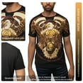 thumbnail image 5 of HEADS OR TAILS Rhinestone Studded Graphic Printed T-Shirt, Slim Fit Crewneck Tee for Men Women Unisex, Moto Eagle - Black, 5 of 9