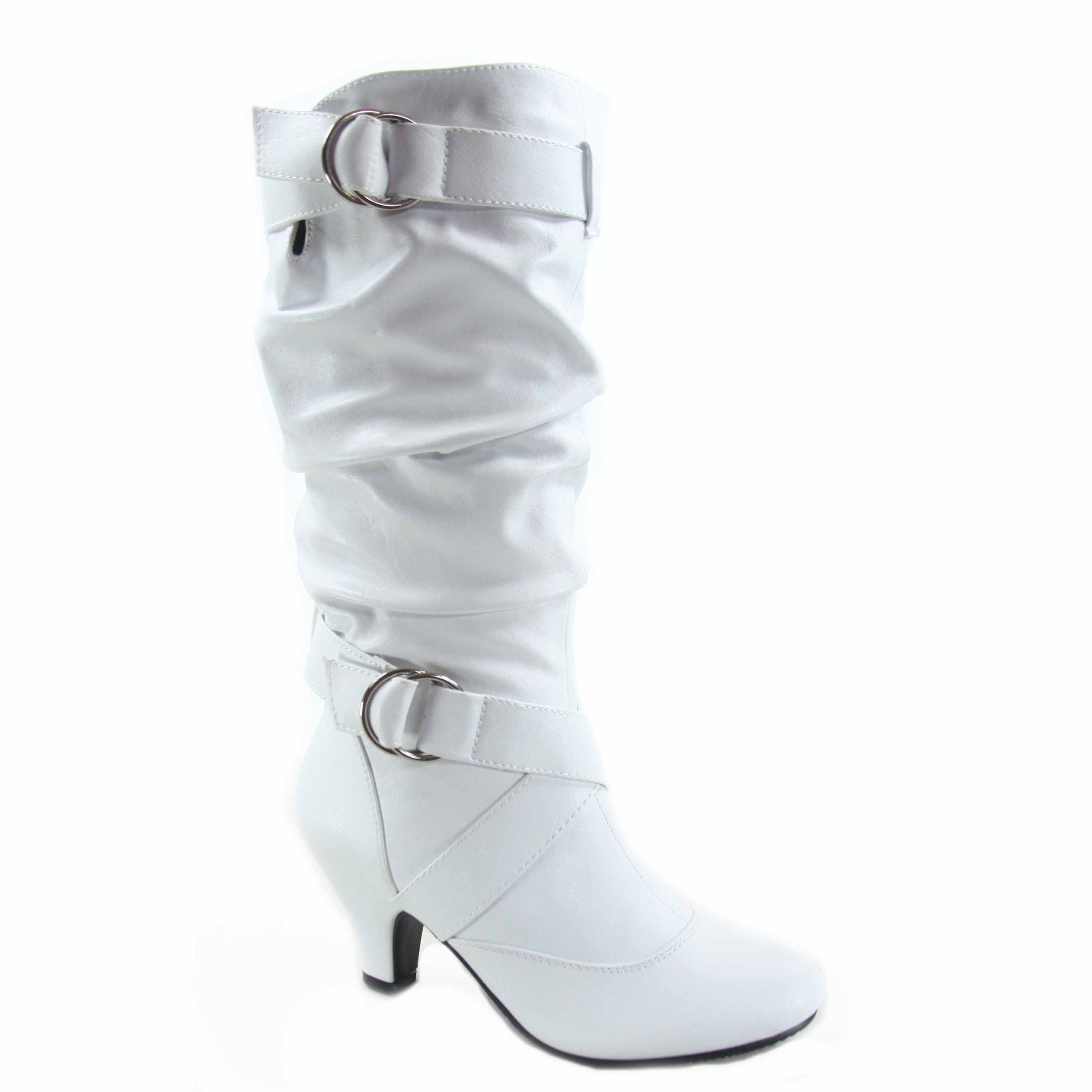 mid calf dress boots low heel