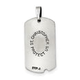 thumbnail image 3 of Collier Pendentif Étiquette Animal de Compagnie en Argent Sterling 925 Réversible Satin St. Christophe Mesure 36x16mm Large Bijou g, 3 of 4