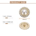 thumbnail image 2 of Uxcell 10pcs 40L Pearl Gold Metal Sewing Buttons 25mm 1" Round Women Coat Buttons with Plastic Shank Replacement DIY Button for Sewing Clothing Sweater Decoration Craft, #8, 2 of 7