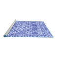 thumbnail image 2 of Ahgly Company Machine Washable Indoor Rectangle Trellis Blue Modern Area Rugs, 7' x 9', 2 of 4