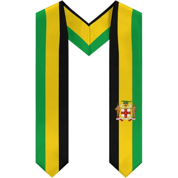 DABOYOZHZH Emblem of Jamaica Graduation Stole Shawl Sash Honor For Study Aboard International Students