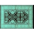 thumbnail image 1 of Ahgly Company Indoor Rectangle Oriental Turquoise Blue Industrial Area Rugs, 7' x 9', 1 of 4