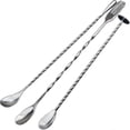 thumbnail image 1 of 3 Pcs Extra Long Stainless Steel Mixing Spoons with Spiral Pattern, Bar Tools for Cocktail Shaker & Bartending, 1 of 5