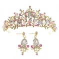 thumbnail image 1 of TIARA CORONA TOCADO ARETES SET NOVIA XV BODA COMUNIÓN QUINCEAÑERA PRINCESA CRISTALES ROSA NIÑA M0020 GENÉRICA CUSTOM STIAARERO0015, 1 of 2