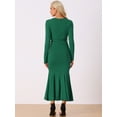 thumbnail image 3 of DARING DIVA Sweater Ribbed Knit Bodycon Long Maxi Fishtail Dress XL Green, 3 of 6