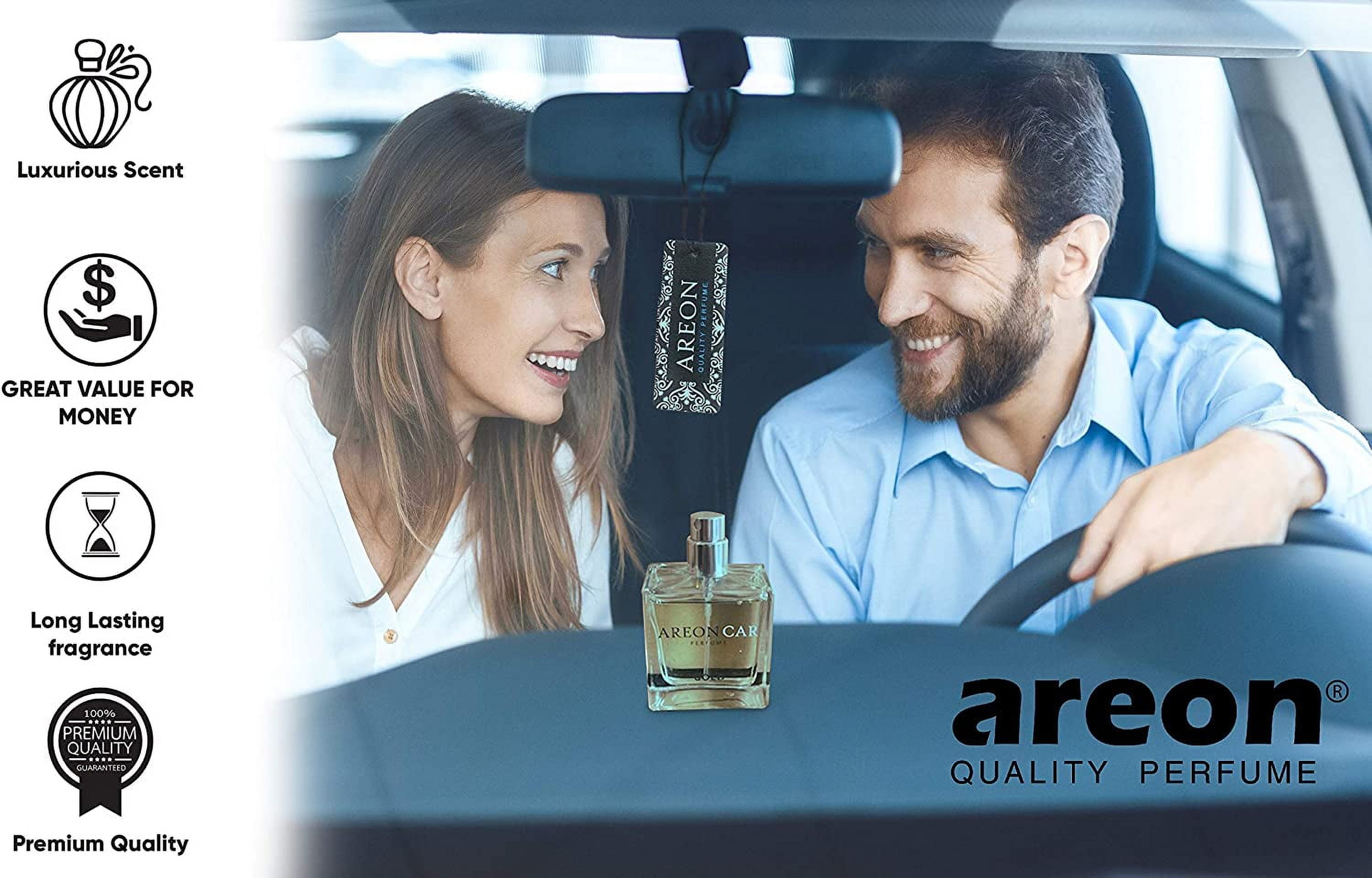 AREON Car Perfume 1.7 Fl Oz. (50ml) Glass Bottle Cologne Air Freshener for  Cars
