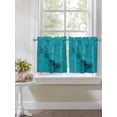 thumbnail image 3 of Teal Marble Half Window Curtain 36 Inches Long, Turquoise Marble Crack Abstract Modern Art Window Treatment Curtain Drapes, Small Tier Curtains for Bathroom Over Sink, 27.5"x36", 2 Panels, 3 of 7