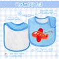 thumbnail image 4 of 7Pcs Cotton Waterproof Baby Bibs Adjustable Hook Loop Closure Infant Bib Unisex Blue Newborn Babies&nbsp;Infant Food Bibs Keepsake Baby Gift for Drooling Feeding Eating Teething, 6-12 Months, 4 of 6