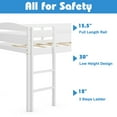 thumbnail image 3 of Gymax Twin Size Loft Bed Wooden Slats Support Loft Bed Frame w/ Ladder & Guardrails White, 3 of 7