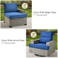 thumbnail image 4 of Ovios 9 Pieces Outdoor Patio Furniture with Gas Propane Fire Pit Table All-Weather Rattan Wicker Conversation Set with Swivel Rocking Chair & Ottoman for Backyard, 4 of 11