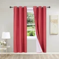 thumbnail image 3 of Gorgeous Home Linen Set of 2 Panels 100% Blackout Bedroom Window Curtain Panels, 84", Red, 3 of 5