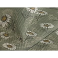 thumbnail image 3 of Ambesonne Daisy Quilted Coverlet 3 Pcs, Retro Garden Bloom Chamomile, Queen Size, Sage Green Eggshell and Taupe, 3 of 4