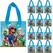 YOPENMOUNE 20 Pcs Mario EC36Favor Bags, Treat Candy Goodie Gift Non-woven Bags Reusable for Super Bros Birthday Party Supplies Baby Shower Super Bros Theme Party Decorations