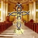 thumbnail image 5 of Cruz de crucifijo católico de soporte, estatua y estatuilla de Jesucristo de aleación para decoración de , adorno de Iglesia de oficina Azul Macarena Crucifijo de pie, 5 of 8