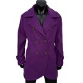 thumbnail image 5 of Mifsaly Womens Double Breasted Pea Coat Notch Lapel Long Sleeve Tailored Winter Jacket Warm Elegant Mid Length Outerwear for Office Work Travel Purple,M, 5 of 7