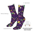 thumbnail image 4 of Cauagu Mardi Gras and Donuts Pattern Fun Novelty Crew Socks,Casual Athletic Socks Neutral Socks Cozy Crew Socks Christmas Gift, 4 of 7