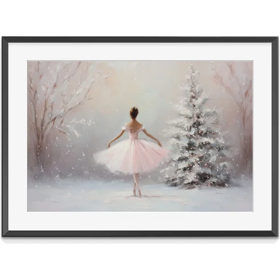 Nutcracker Ballet Christmas Art Print, Ballerina Gift, Holiday Wall Decor, Balle, Matte Canvas Stretched, Posters for Room Bedroom Living Room Bathroom Wall Decor, Posters & Art Prints, Gift.