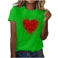 thumbnail image 4 of Kctiaxy Women's T-Shirts Casual Round Neck Valentiness Women Blouses Fashion Love Printed Short Sleeve Tops for Summer, 4 of 5