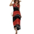 thumbnail image 2 of Musical Notes Red And Black Background Sleeveless Dress Dresses Women Summer Evening Dresses Ladies Bohemia Long Dresses, 2 of 9