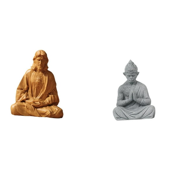 Estatua del Corazón de Jesús,Estatua del Sagrado Corazón de Jesús para decoración del hogar,Figura católica de Jesús,Estatua de mono,Estatua de Buda Mono para Interiores y Exteriores