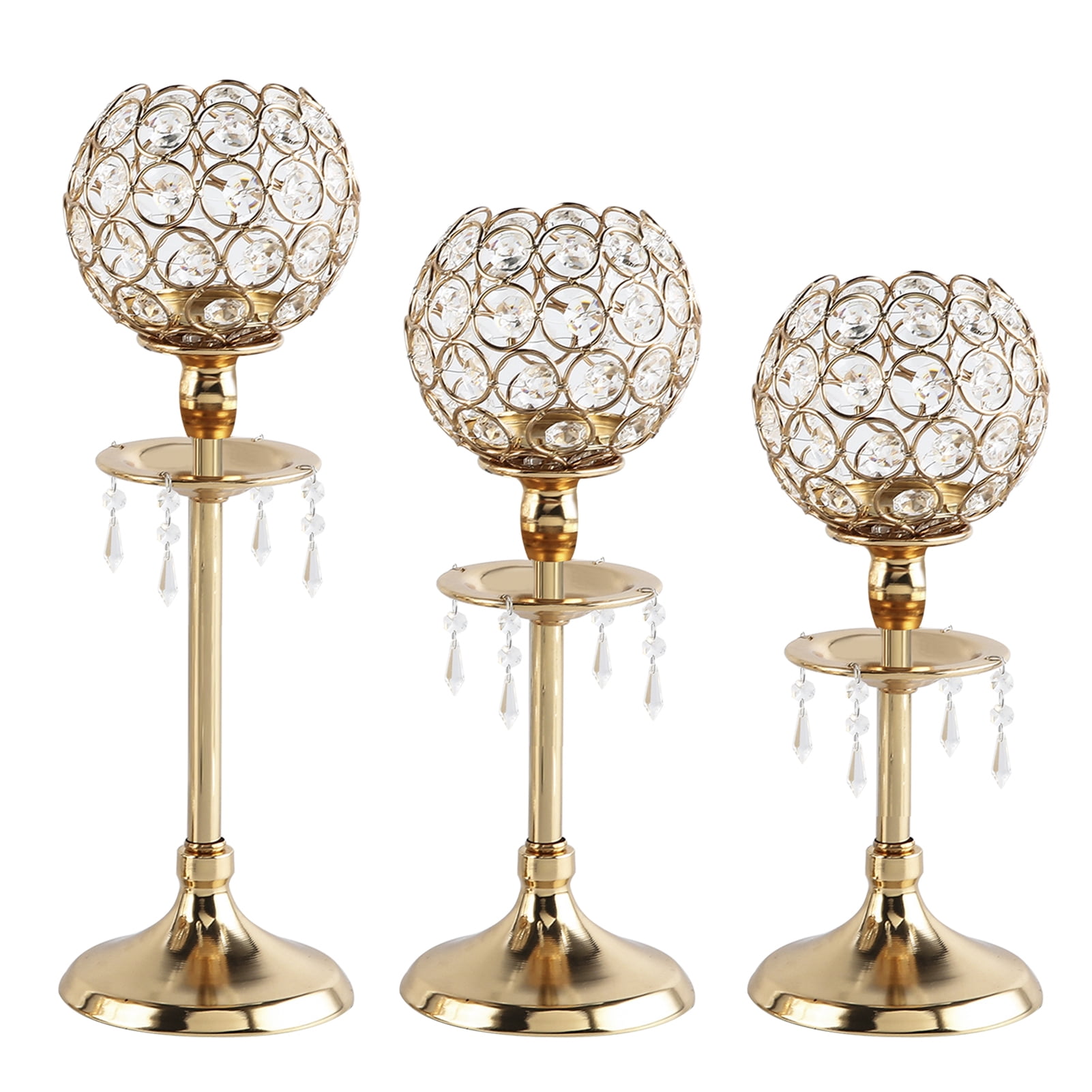 Happy date Crystal Candle Holders, Tall Cylinder Candle Holders for