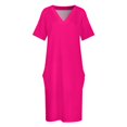 thumbnail image 3 of Vestido de bolsillo suelto Rosa neón para mujer traje de festival ropa de mujer, 3 of 6