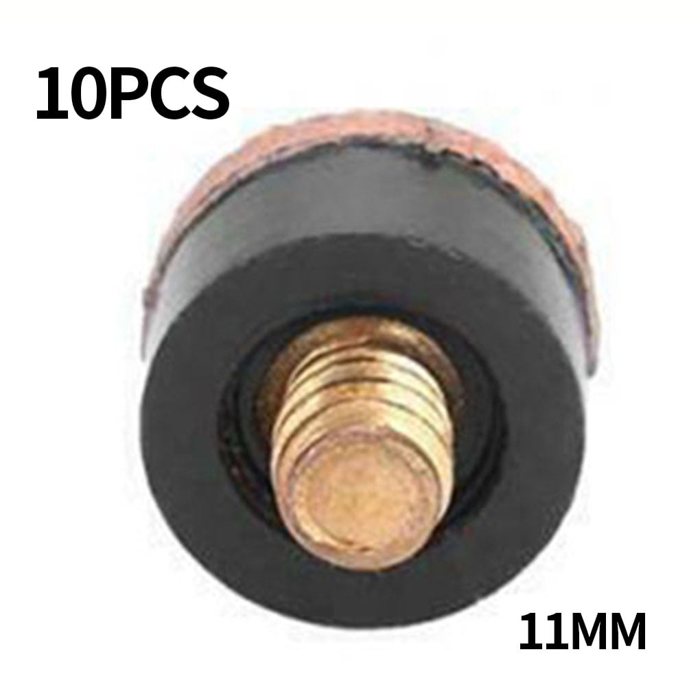 10PCs Cue Tips 10mm Leather Tip Metal Thread Screw For Pool Snooker Billiard 