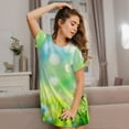 thumbnail image 3 of Naloa green grass and butterfly Print Women Nightgowns,Womens Loungewear,Short Sleeve Sleepwear,Comfy Ladies Nightdress, 3 of 6