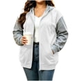 thumbnail image 2 of Women's Color Block Zip Up Hoodie Jacket Plus Size Casual Long Sleeve Sweatshirt with Side Pockets for Fall Winter, 2 of 8