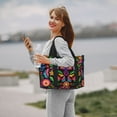 thumbnail image 4 of Sigee Colorful Floral Embroidery Mexican for Hand Travel Bag,Sports Tote Gym Bag for Men and Women, 4 of 7