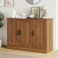 thumbnail image 3 of Anystyle 43.3”W Brown 3 Door Buffet Cabinet, Coffee Bar with Adjustable Shelf, Kitchen Sideboard for Living Room, Kitchen, 3 of 12