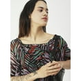 thumbnail image 5 of Moomaya Printed Flotter Sleeves Top For Women, Short Sleeve Smocked Crop Top, 5 of 8