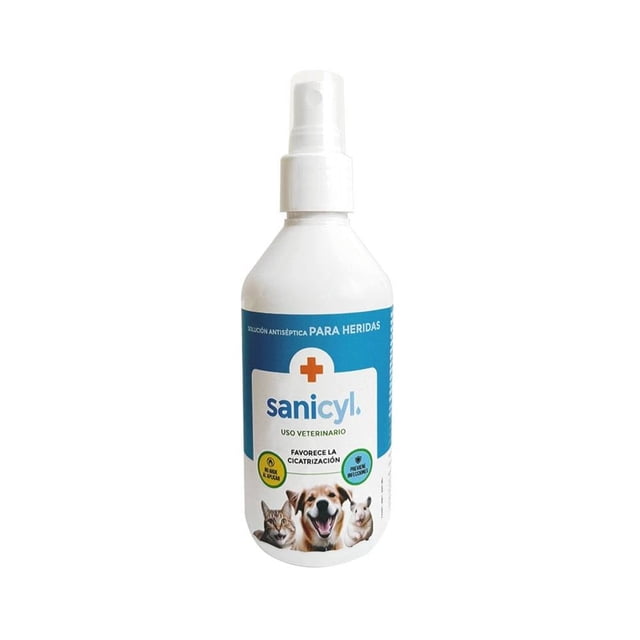 Antiséptico para heridas Sanicyl Frasco con atomizador 240 ml Uso veterinario