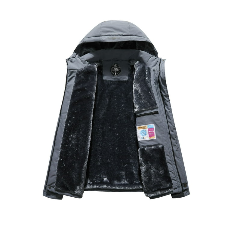 UVEASISHA Mens Fleece Lined Rain Jackets Waterproof Ski Snow