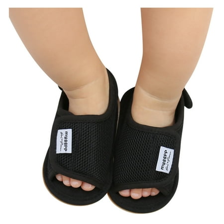 

Cathalem Rubber Shoes for Kids Shoes Soft Shoes Walking Sandals Sole Boys Rubber Baby Mesh Girls Non-Slip Baby Shoes Boy Size 5 Black 13\12-18M