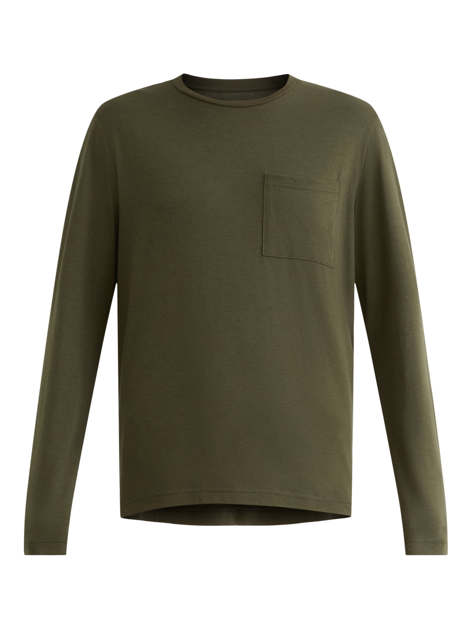 Athletic Works Men's and Big Men's Tri Blend Long Sleeve Pocket Tee, Sizes XS-5XL