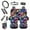 Flower Leaves, variant on KUIFORTI Hawaiin Hippie Flower 13 PCS Car Seat Cover Set Seat Covers Steering Wheel Cover Seatbelt Covers Keychain Lipstick Protector Cup Coasters Car Trash Can Rear View Mirror Cover