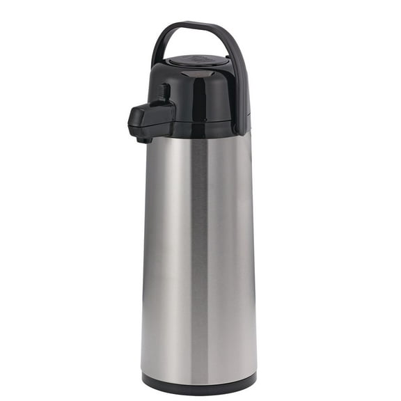 Service Ideas ECA25S Eco-Air Push Button Airpot, Glass Vacuum Insulation, 2.5 Liter, Stainless Exterior
