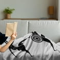 thumbnail image 3 of Retro Soft Flannel Fleece Throw Blanket, Historical Spartan Runners Antique Body Heritage Illustration, Cozy Plush for Indoor and Outdoor Use, 50" x 70", Pale Grey Black, by Ambesonne, 3 of 5