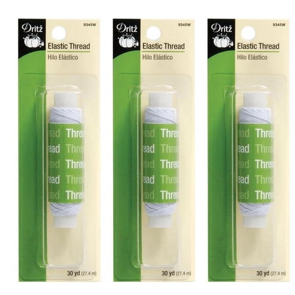 3-PACK - Dritz Elastic Thread 30yd - White
