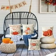thumbnail image 3 of Set of 4 Fall Pumpkin Harvest Decorative Throw Pillow Covers Autumn Thanksgiving Square Cotton Linen Cushion Covers Halloween Outdoor Couch Sofa Home Pillow Cases 18x18 Inch, 3 of 7