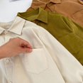 thumbnail image 5 of TIREOW Girls and Boys Corduroy Shirts Jackets Collared Button Front Solid Color Shirts Spring Autumn Casual Shirts Coat, 5 of 7