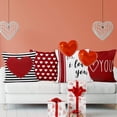 thumbnail image 2 of Valentines Day Pillow Covers Set of 4 18x18 inch, Stripes Love Heart Throw Pillow Covers I Love You Pillowcase Valentines Day Decorations Anniversary Cushion Case, 2 of 6