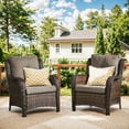 thumbnail image 3 of Bellefurn Patio Wicker Chairs Set of 2,High Back Outdoor Rattan Patio Chairs Outdoor Conversation Set for Garden Backyard Proch Deck, 3 of 9
