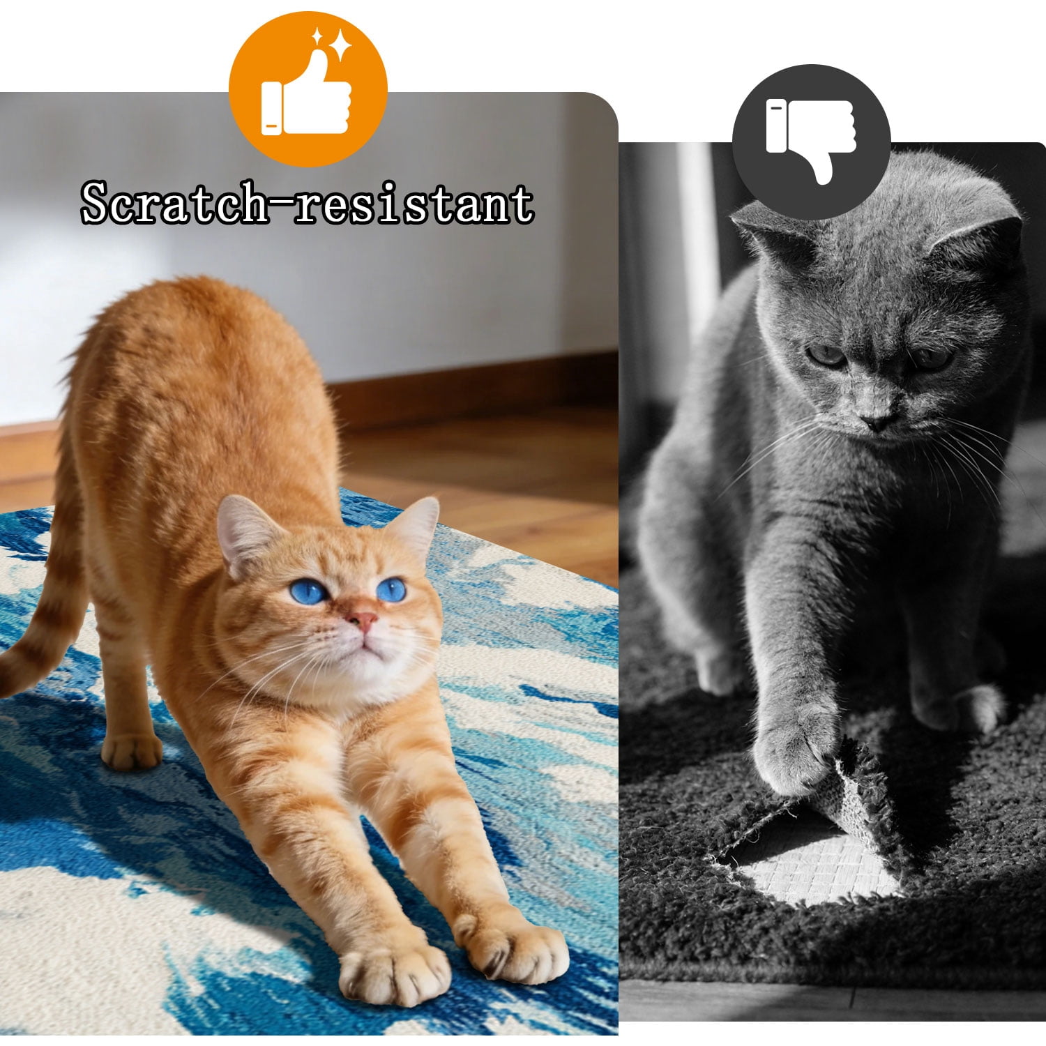 3-Piece Farmhouse Kitchen Rug Set, Washable Anti Slip Striped Floor Mats in 3 Sizes, Stain Resistant Decor Rugs for Kitchen Hallway Bathroom Home Christmas Decor
