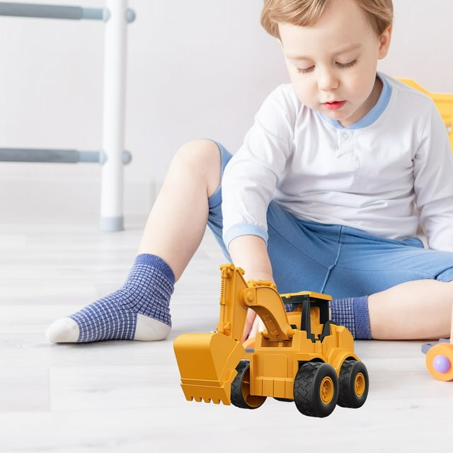 Push Powered Engineering Vehicle Toy, Kids Construction Vehicle with Movable Parts, Sturdy Plastic Build, Enhances Motor Skills, Encourages Interactive Play for 3+